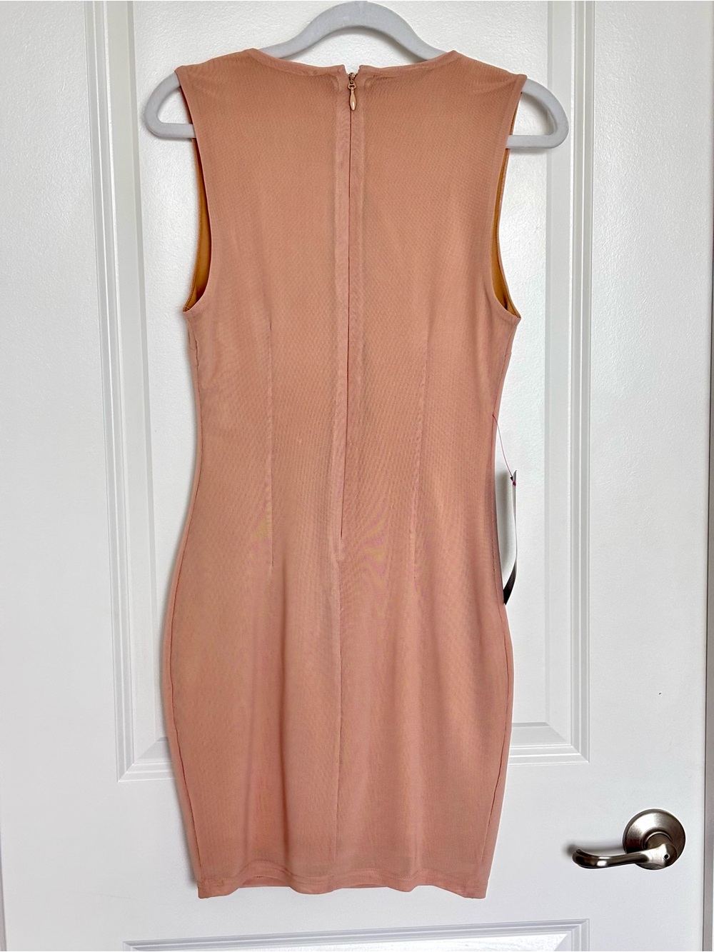 NWT Bebe Nude Studded Bodycon Mini Dress XS Y2K Glam Bandage Rhinestone Clubwear - Picture 8 of 14